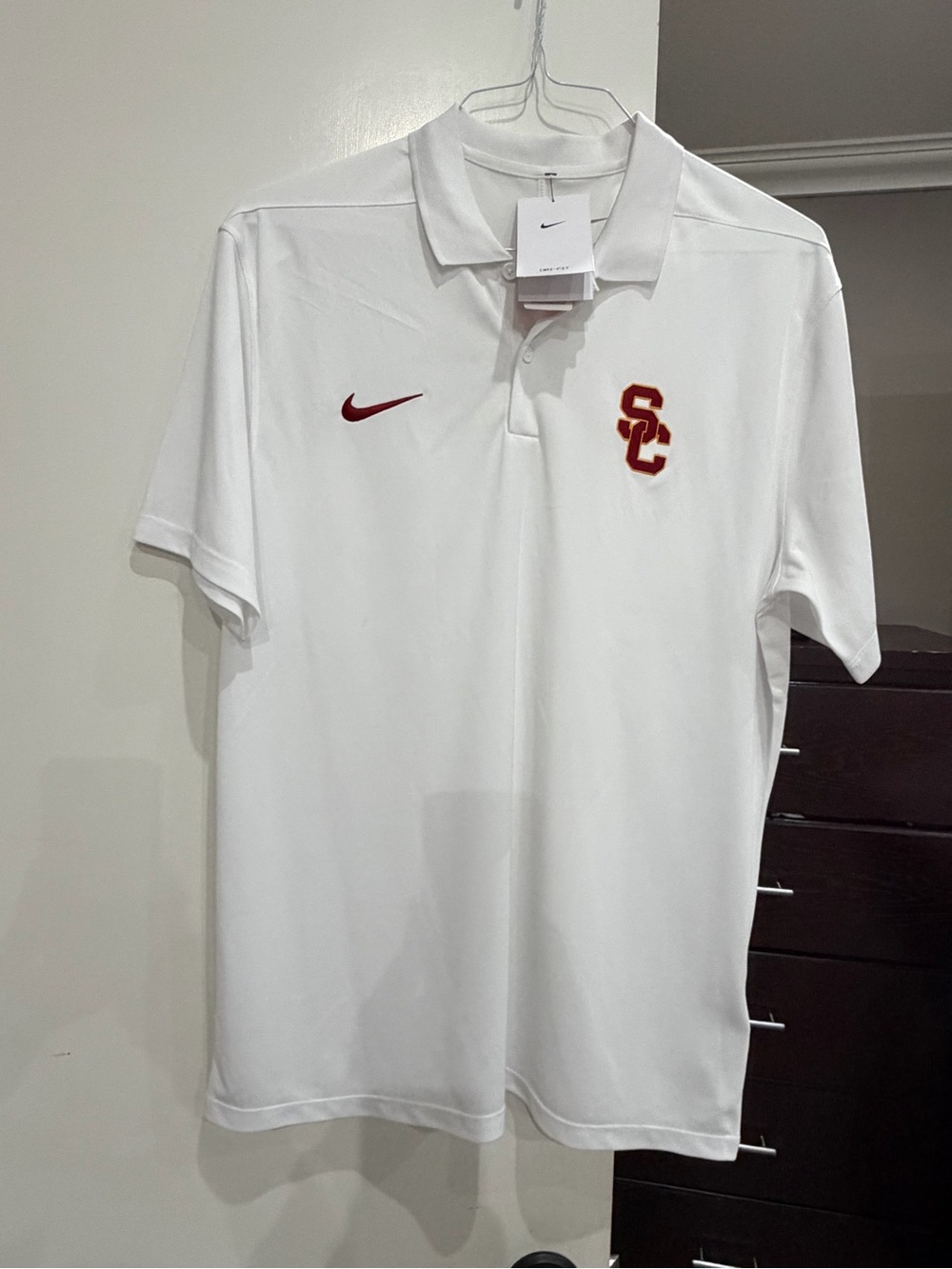 Nike White Polo with Cardinal USC Logo